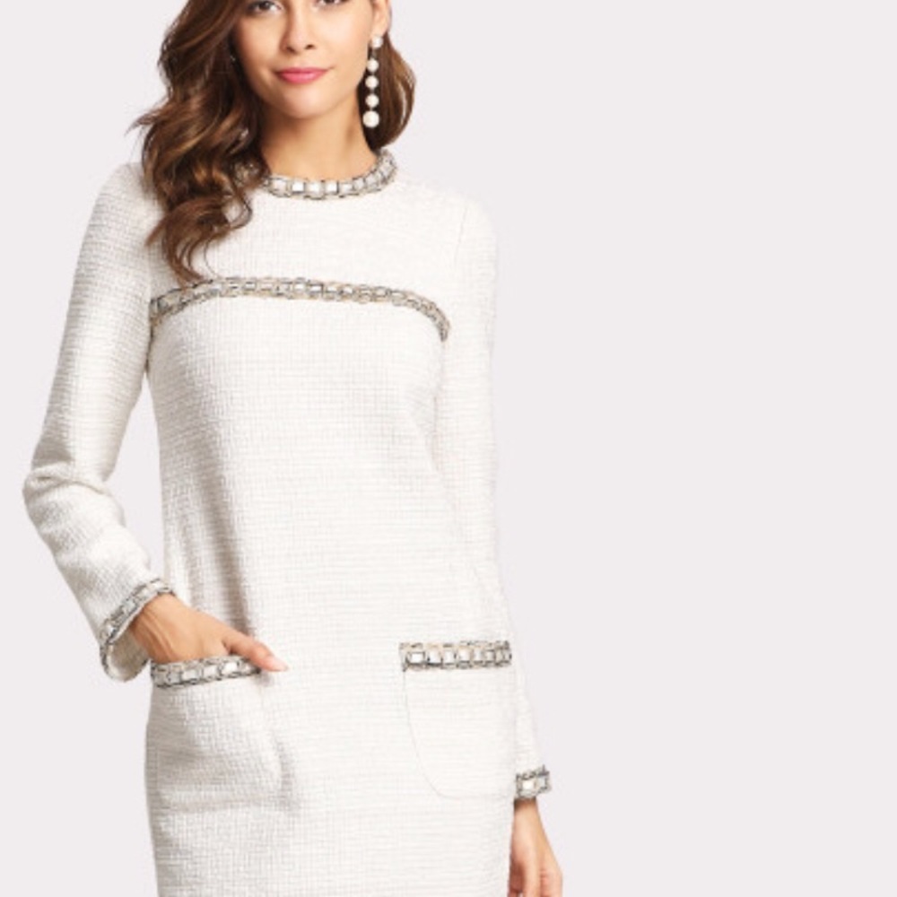 COPY - Chanel Style White Boucle Dress!
